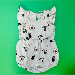 NEW Kyte BABY Light Green Baby Bubble Romper 3-6 months with Avocado Accent